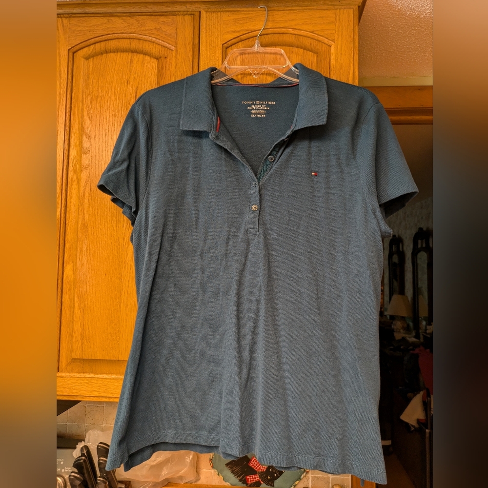 Tommy Hilfiger Teal Polo sz XL